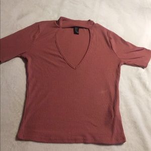 V neck ribbed crop top